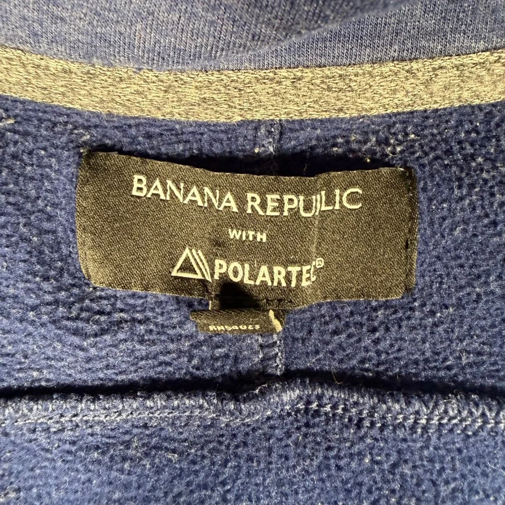 Banana Republic Polartec Half Preppy Navy Quarter Zip Pullover Mens Medium #4432